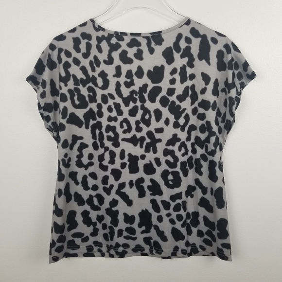 Shein Rhinestone Red Lip Leopard Tee - Picture 4 of 8